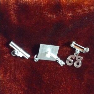 Vintage 1960s Graduation Cap Diploma Etc. Charm Pin Jewelry, Some Sterling